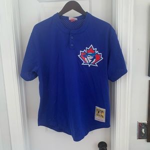 Mitchell & Ness Royal Blue Toronto Blue Jays Mesh Henley Jersey